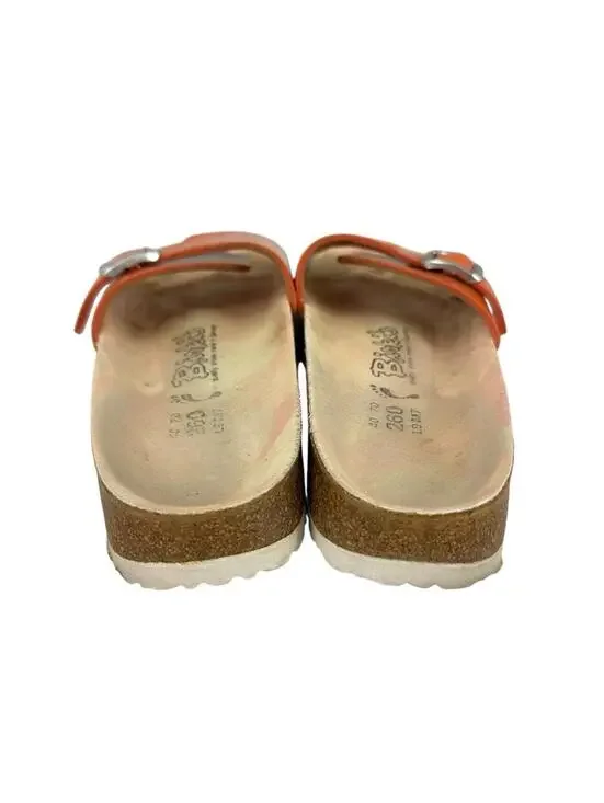 Birkenstock Birkis Catalina Orange Sparkle Anatomical Slide Sandals Size 40 - Picture 4 of 6